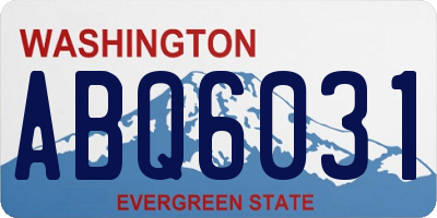 WA license plate ABQ6031