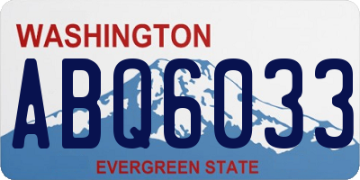WA license plate ABQ6033