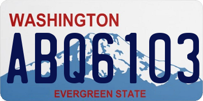 WA license plate ABQ6103
