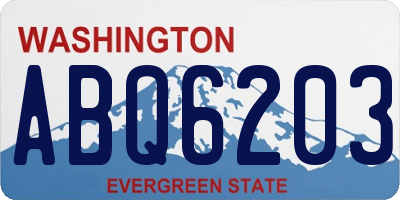 WA license plate ABQ6203