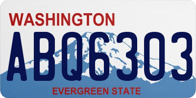 WA license plate ABQ6303