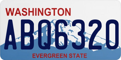 WA license plate ABQ6320