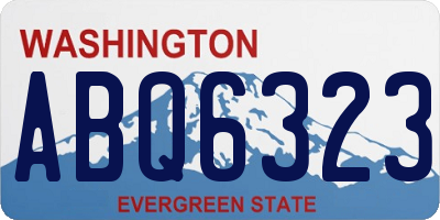WA license plate ABQ6323