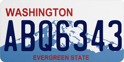 WA license plate ABQ6343