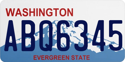 WA license plate ABQ6345
