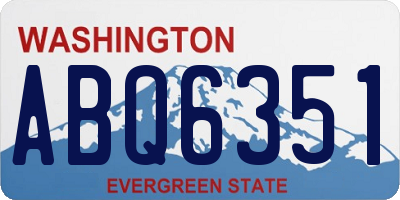 WA license plate ABQ6351