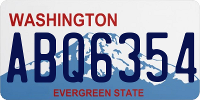 WA license plate ABQ6354
