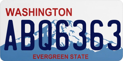 WA license plate ABQ6363