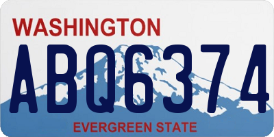 WA license plate ABQ6374