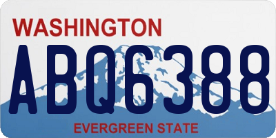 WA license plate ABQ6388