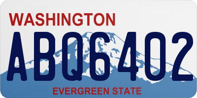 WA license plate ABQ6402