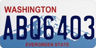 WA license plate ABQ6403