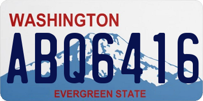 WA license plate ABQ6416