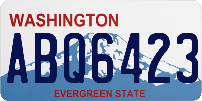 WA license plate ABQ6423