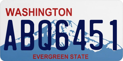 WA license plate ABQ6451