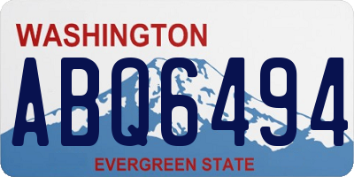WA license plate ABQ6494