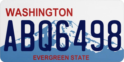 WA license plate ABQ6498