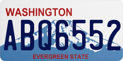 WA license plate ABQ6552