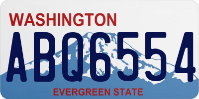 WA license plate ABQ6554
