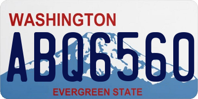 WA license plate ABQ6560