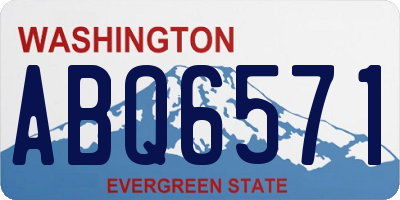 WA license plate ABQ6571