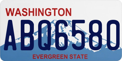 WA license plate ABQ6580