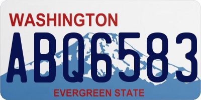 WA license plate ABQ6583