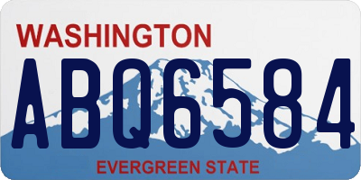 WA license plate ABQ6584