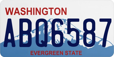 WA license plate ABQ6587