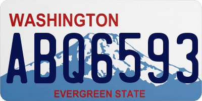 WA license plate ABQ6593