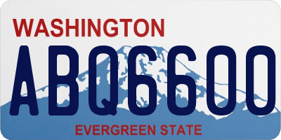 WA license plate ABQ6600