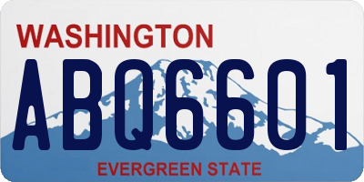 WA license plate ABQ6601