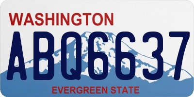 WA license plate ABQ6637