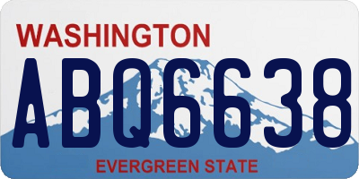 WA license plate ABQ6638