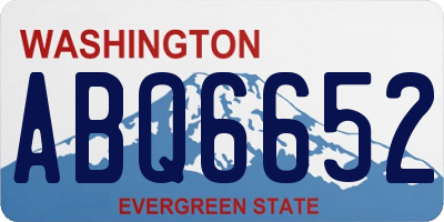 WA license plate ABQ6652