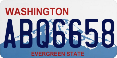 WA license plate ABQ6658
