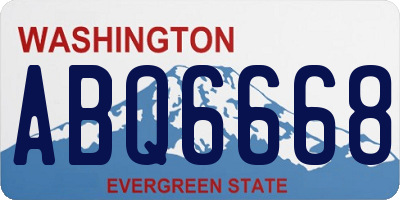 WA license plate ABQ6668