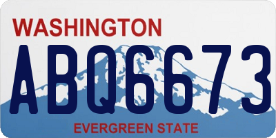 WA license plate ABQ6673