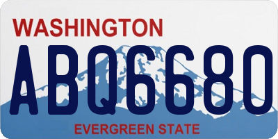 WA license plate ABQ6680