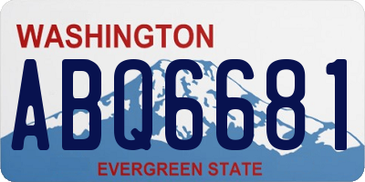 WA license plate ABQ6681