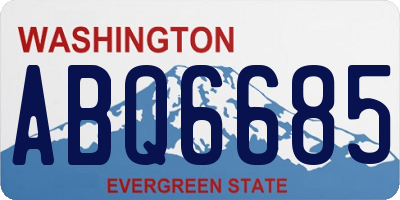 WA license plate ABQ6685