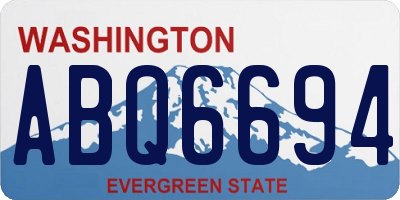 WA license plate ABQ6694