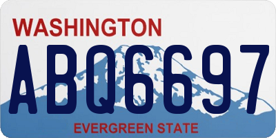 WA license plate ABQ6697