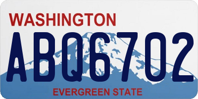 WA license plate ABQ6702