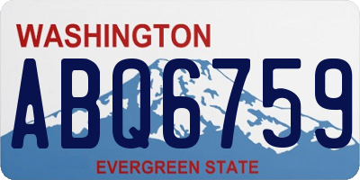WA license plate ABQ6759