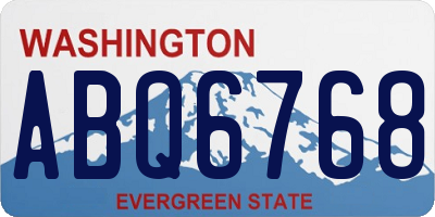 WA license plate ABQ6768
