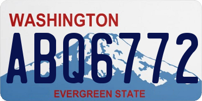 WA license plate ABQ6772