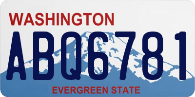 WA license plate ABQ6781