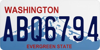 WA license plate ABQ6794