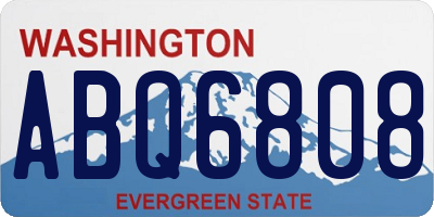 WA license plate ABQ6808